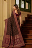 Premium Coffee Brown Banarasi Silk Saree Zari Woven for Women