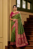 Elegant Olive Green Banarasi Silk Saree Zari Woven for Women