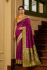 Stylish Magenta Banarasi Silk Saree Zari Woven for Women