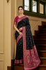 Amazing Black Banarasi Silk Saree Zari Woven for Women