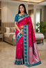 Beautiful Rani Pink Banarasi Silk Woven Saree for Women