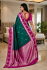 Premium Teal Green Banarasi Silk Woven Saree for Women