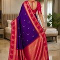 Traditional Purple Banarasi Silk Woven Saree for Women