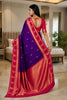 Traditional Purple Banarasi Silk Woven Saree for Women