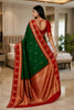 Graceful Bottle Green Banarasi Silk Woven Saree for Women