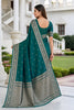 Designer Teal Green Banarasi Silk Weaving Saree Border for Women
