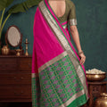 Amazing Rani Pink Banarasi Silk Woven Saree for Women
