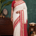 Stylish Off White Banarasi Silk Woven Saree Border for Women