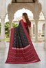 Premium Black Silk Blend Ikkat Pattern Woven Work Saree for Women