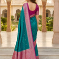 Amazing Teal Green Banarasi Silk Woven Saree for Women