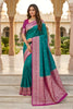 Amazing Teal Green Banarasi Silk Woven Saree for Women