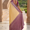 Stylish Cream Banarasi Silk Woven Saree for Women
