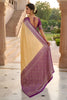 Stylish Cream Banarasi Silk Woven Saree for Women