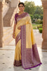 Stylish Cream Banarasi Silk Woven Saree for Women