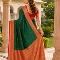 Delicate Bottle Green Banarasi Silk Woven Saree for Women
