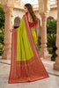 Stylish Lime Green Banarasi Silk Woven Saree for Women