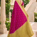 Luxury Rani Pink Banarasi Silk Woven Saree for Women