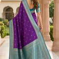 Stunning Purple Banarasi Silk Woven Saree for Women