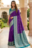 Stunning Purple Banarasi Silk Woven Saree for Women