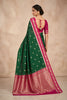 Graceful Bottle Green Banarasi Silk Woven Saree Meenakari Motif for Women