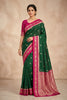 Graceful Bottle Green Banarasi Silk Woven Saree Meenakari Motif for Women