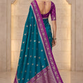 Elegant Teal Green Banarasi Silk Woven Saree Meenakari Motif for Women