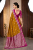 Classic Mustard Yellow Banarasi Silk Woven Saree Meenakari Motif for Women