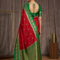 Traditional Red Banarasi Silk Woven Saree Meenakari Motif for Women