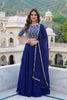 Stunning Navy Blue Georgette Designer Lehenga Choli Set with Embroidered Blouse and Matching Dupatta