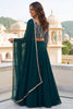 Gorgeous Rama Green Georgette Designer Lehenga Choli Set with Embroidered Blouse and Matching Dupatta
