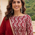 Superb Red Georgette Designer Lehenga Choli Set with Embroidered Blouse and Matching Dupatta