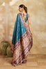 Royal Teal Blue Cotton Silk Saree Rich Woven Zari Motifs Pallu for Women