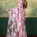 Vibrant Pink Satin Silk Digital Printed Saree with Printed Pallu for Women