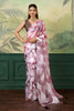 Vibrant Pink Satin Silk Digital Printed Saree with Printed Pallu for Women