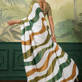 Graceful Green Crepe Silk Zari Weaving Digital Printed Saree for Women
