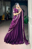 Wonderful Purple Rangoli Crush Embroidered Designer Lehenga Choli Set with Dupatta