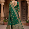 Gorgeous Green Soft Banarasi Silk Zari Butti Woven Designer Saree for Women