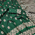 Gorgeous Green Soft Banarasi Silk Zari Butti Woven Designer Saree for Women