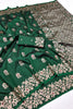 Gorgeous Green Soft Banarasi Silk Zari Butti Woven Designer Saree for Women