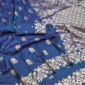 Stunning Teal Blue Soft Banarasi Silk Zari Butti Weaving Designer Saree