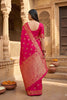 Stunning Rani Pink Soft Banarasi Silk Zari Butti Weaving Designer Saree
