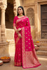 Stunning Rani Pink Soft Banarasi Silk Zari Butti Weaving Designer Saree