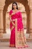 Stunning Rani Pink Paithani Silk Zari Butti Weaving Designer Saree