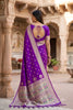 Gorgeous Purple Paithani Silk Zari Butti Weaving Designer Saree