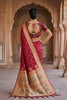 Stylish Maroon Paithani Silk Zari Butti Weaving Designer Saree