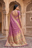 Elegant Mauve Pink Paithani Silk Zari Butti Weaving Designer Saree
