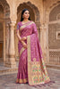Elegant Mauve Pink Paithani Silk Zari Butti Weaving Designer Saree