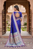 Royal Blue Paithani Silk Zari Butti Weaving Saree for Women