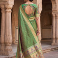 Graceful Green Paithani Silk Zari Butti Weaving Saree