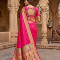 Gorgeous Rani Pink Paithani Silk Zari Butti Weaving Saree for Women
